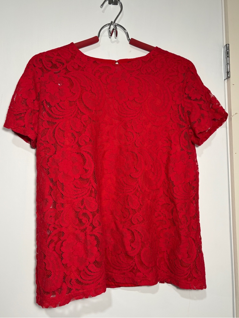 Liz Claiborne Red Lace Long Sleeve Dress